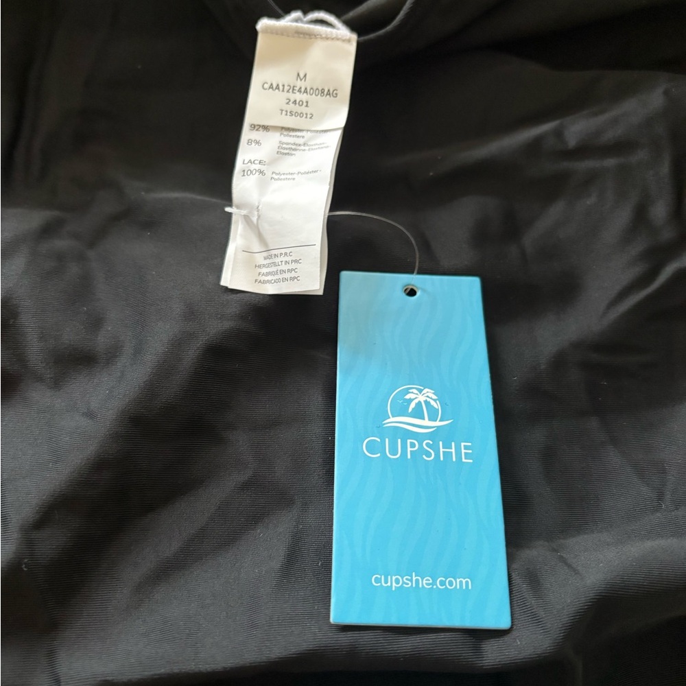 Cupshe Black Swimsuit with White Accents, M, NWT - Picture 4 of 6